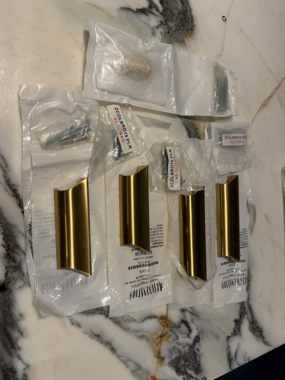 Rejuvenation Coffman Gold Cabinet Pulls - Set of 4  drawer pulls